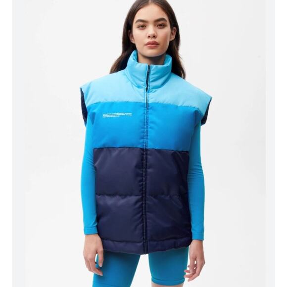 PANGAIA Womens FLWRDWN™ Gilet - Navy Blue - Picture 1 of 5